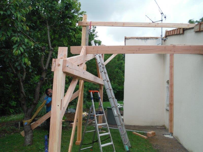 Préau en bois douglas en Vienne (86)